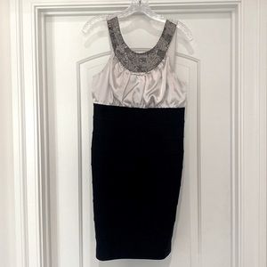 Boston Proper Formal Silver and Black Dress - Size US Medium